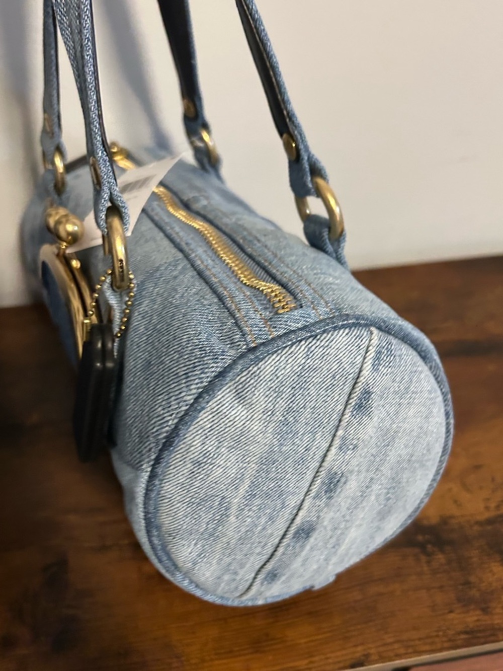 Coach Denim Kisslock Barrel Bag 28 - Picture 9 of 14